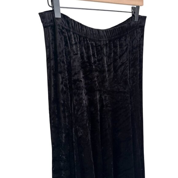 Grace Dane Lewis Vintage Black Velvet Skirt Size 14 Elastic Fit & Flare - Picture 3 of 5
